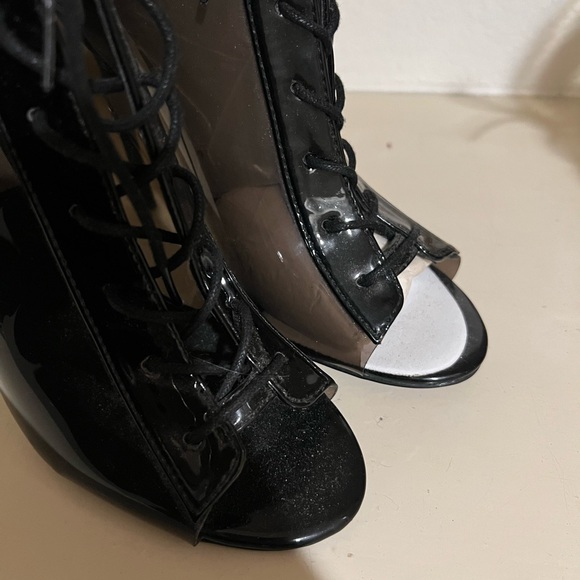 Steve Madden meltdown open toe clear ankle stiletto boots. Booties. - Picture 6 of 8
